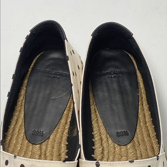 Saint Laurent Signature logo Polka Dot Espadrilles size 39.5 - Picture 8 of 12